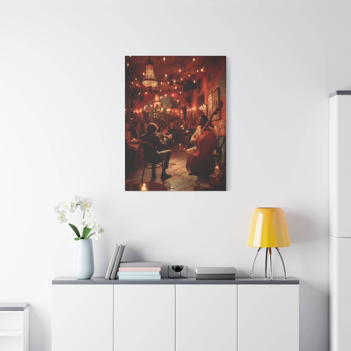 Intimate Jazz Club Performance Wall Art & Canvas Print