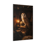 Dark Academia Majestic Barn Owl Library Study Wall Art & Canvas Print