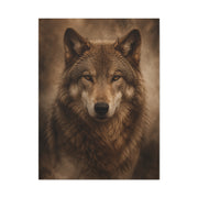 Warm-Toned Studio Wolf Portrait Wall Art & Canvas Print