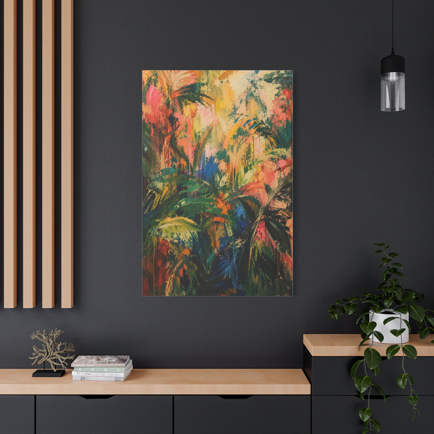 Abstract Expressionist Jungle Energy Tropical Wall Art & Canvas Print