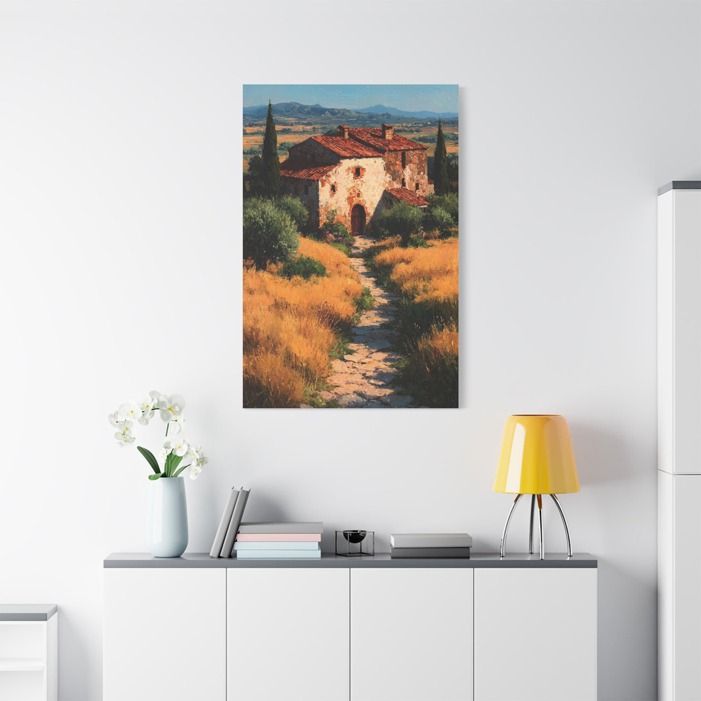 Tuscan Countryside Villa Painting Wall Art & Canvas Print