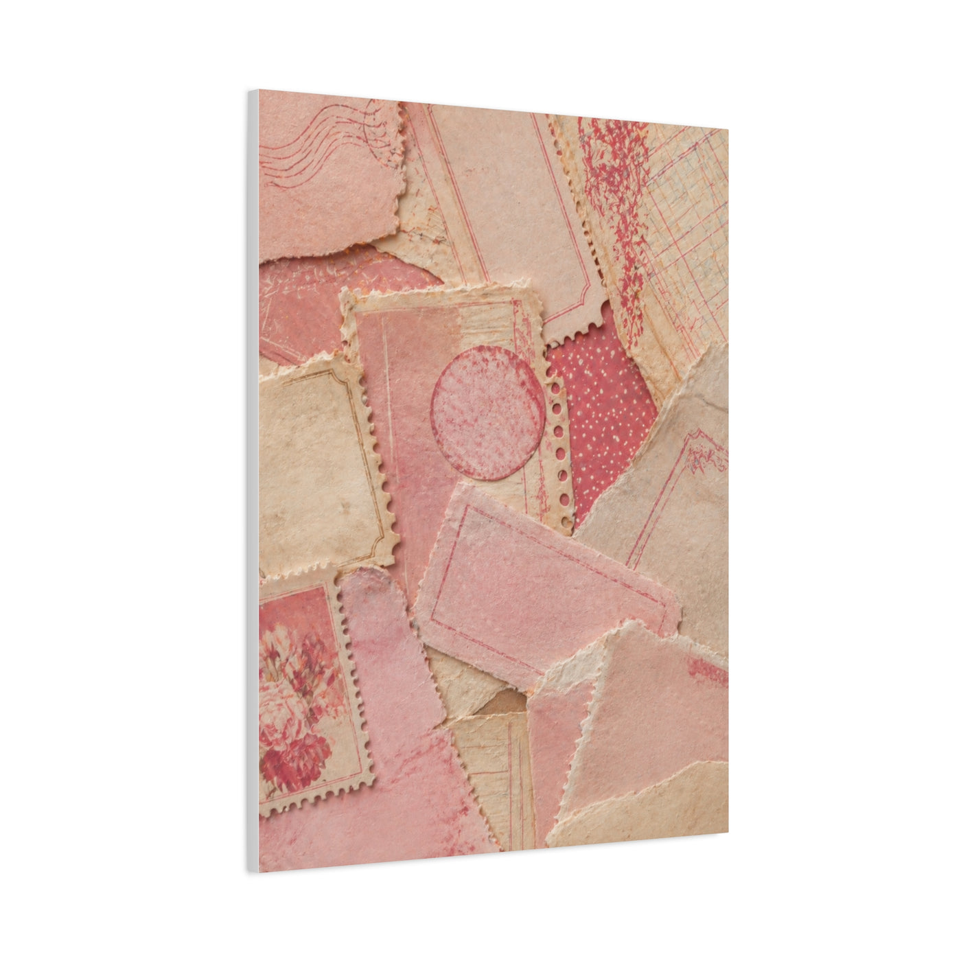 Vintage Pink Paper Collage Wall Art & Canvas Print