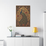 Ornamental Kalamkari Peacock Wall Art & Canvas Print
