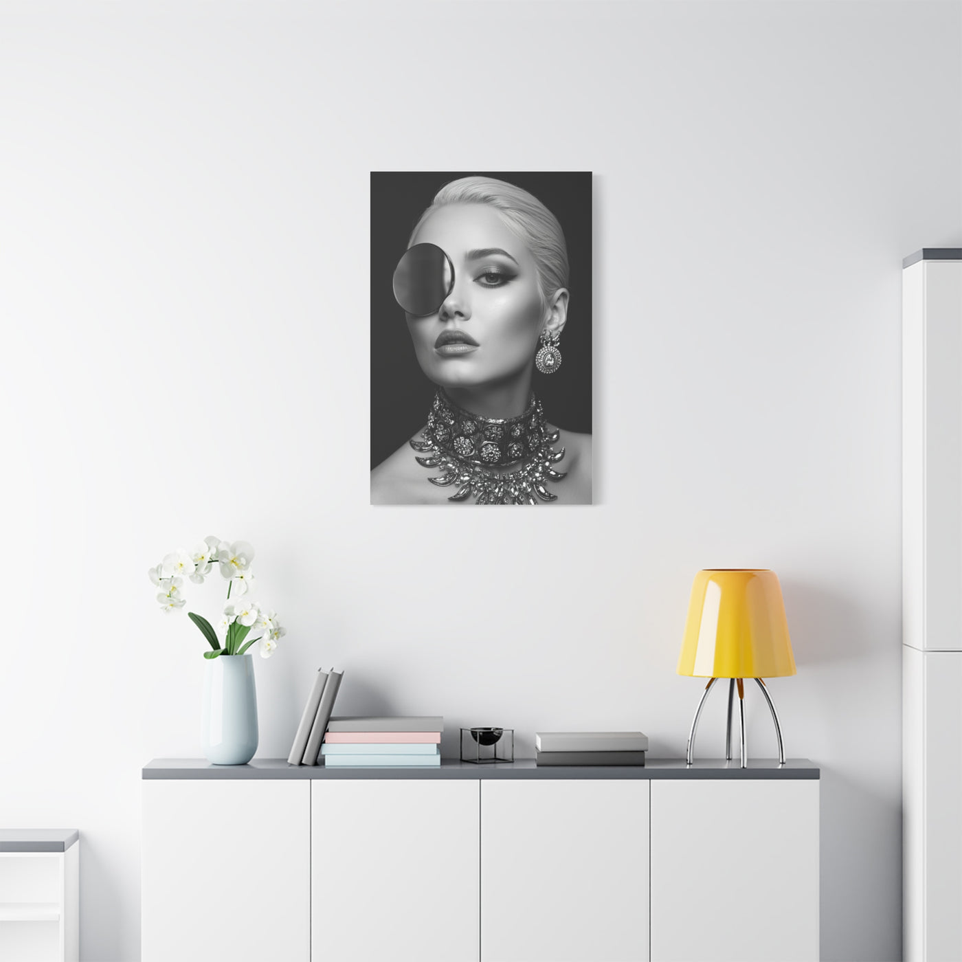 Monochrome Luxury Disc Portrait Wall Art & Canvas Print