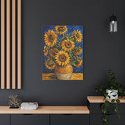 Impressionist Sunflower Vase Painting Wall Art & Canvas Print