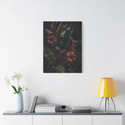 Dark Botanical Hibiscus Jungle Tropical Wall Art & Canvas Print