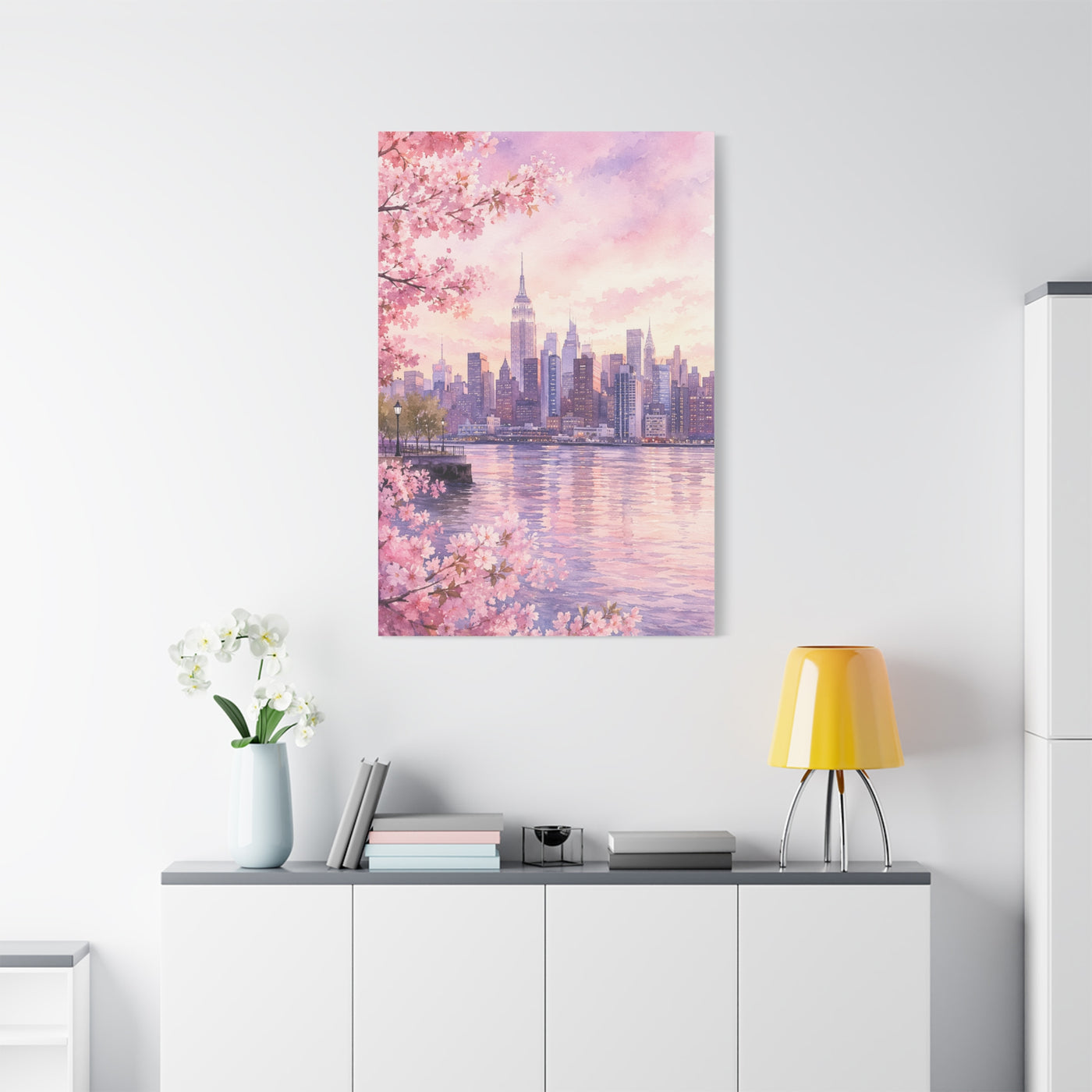 Spring Manhattan Skyline Blossom Wall Art & Canvas Print