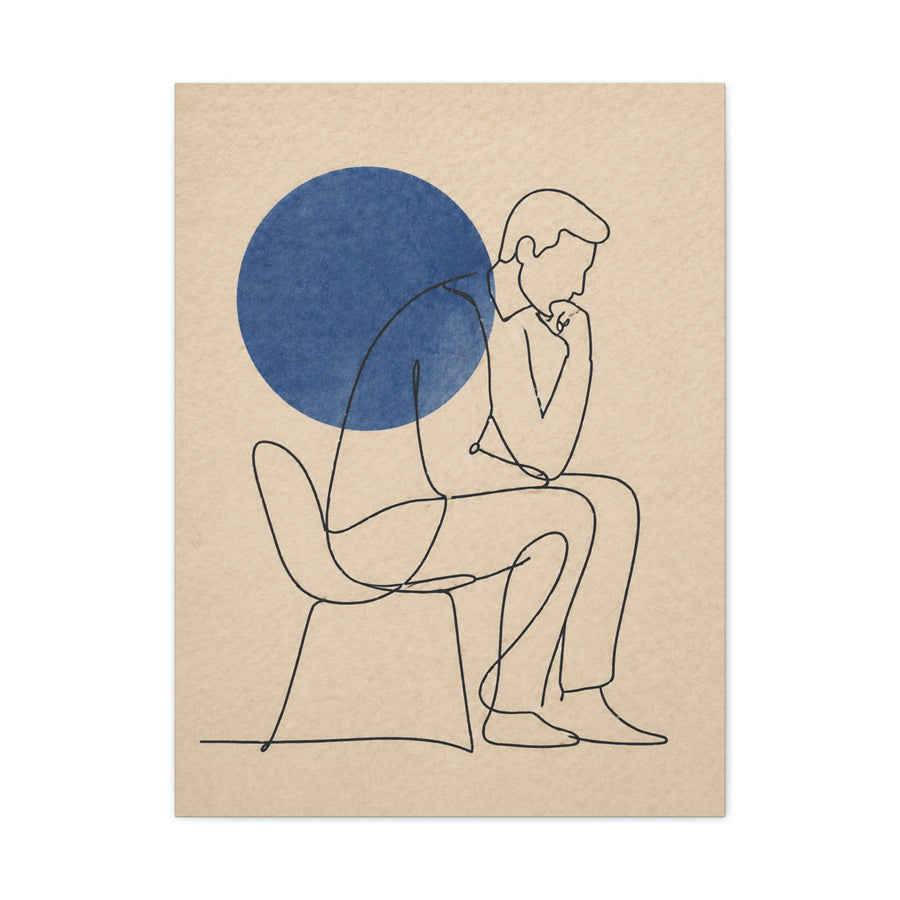 Modern Thinker Line Study Wall Art & Canvas Print