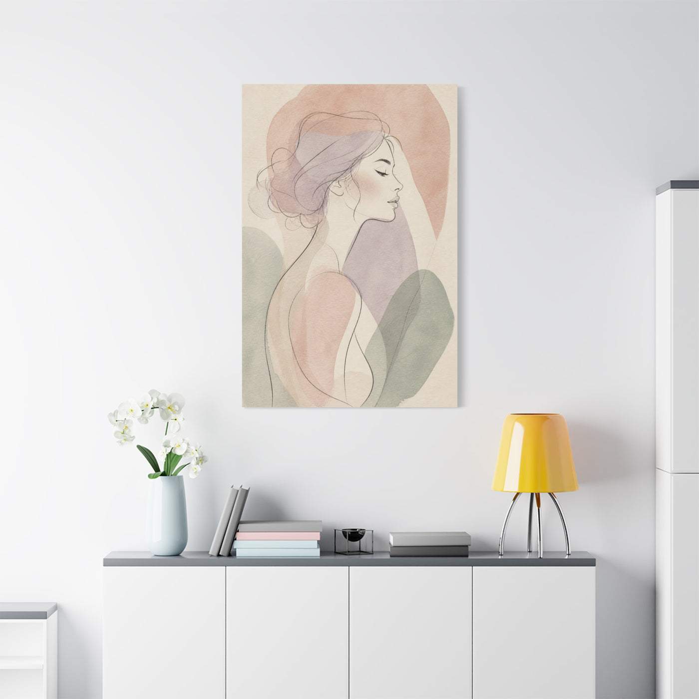 Soft Contour Feminine Portrait Wall Art & Canvas Print