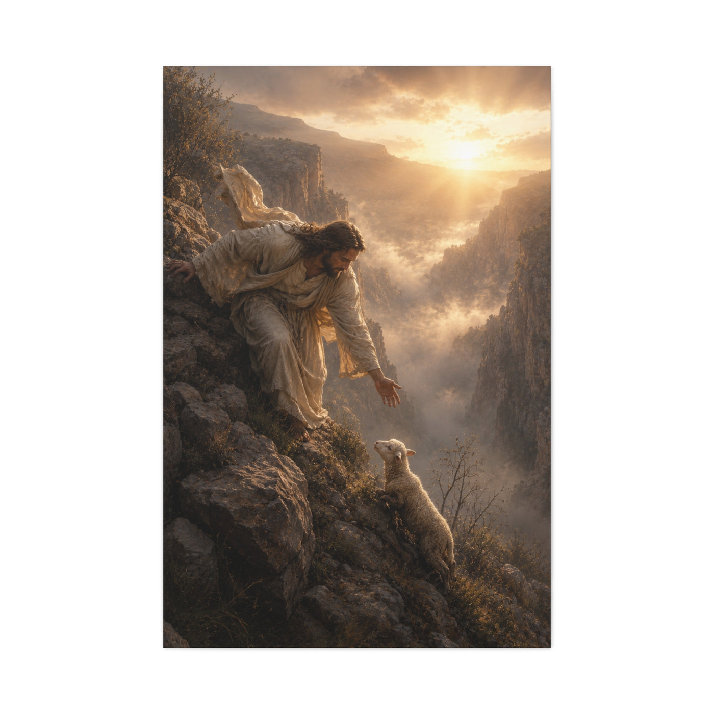 Leaves the 99 Sunrise Rescue Scripture Wall Art & Canvas Print
