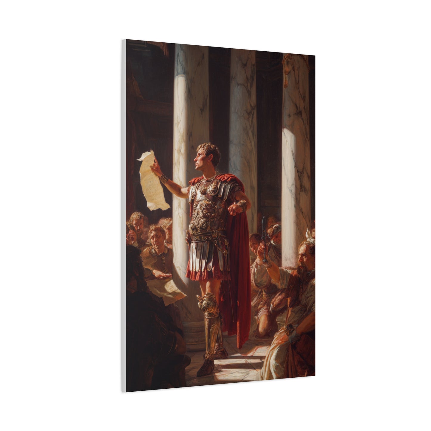 Julius Caesar Proclaiming Authority In The Roman Senate Wall Art & Canvas Print