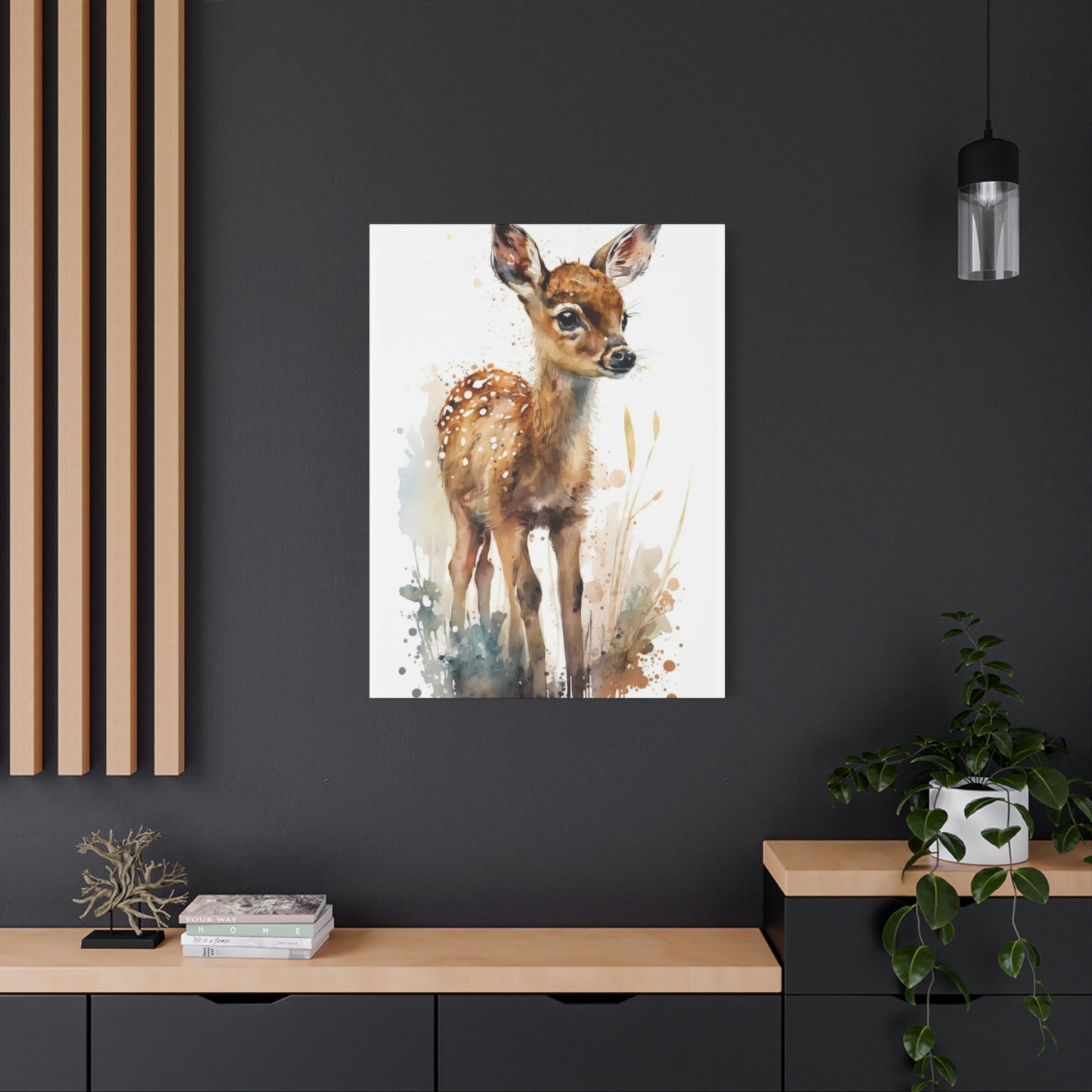 Baby Deer Watercolor Wall Art & Canvas Prints
