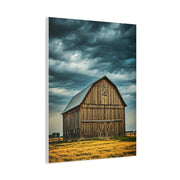 Classic Wooden Barn Beneath Rolling Clouds Wall Art & Canvas Prints