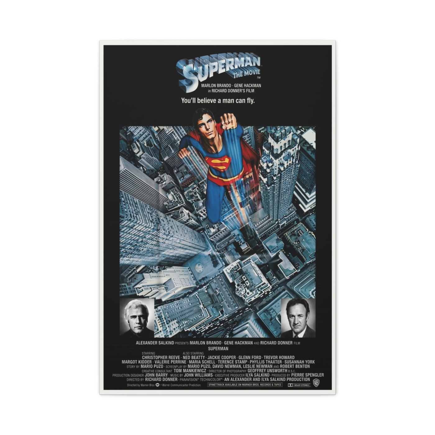 Superman "You'll Believe A Man Can Fly" Movie Poster Wall Art & Canvas Print