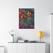 Amalfi Coast Bougainvillea Cliffs Wall Art & Canvas Print