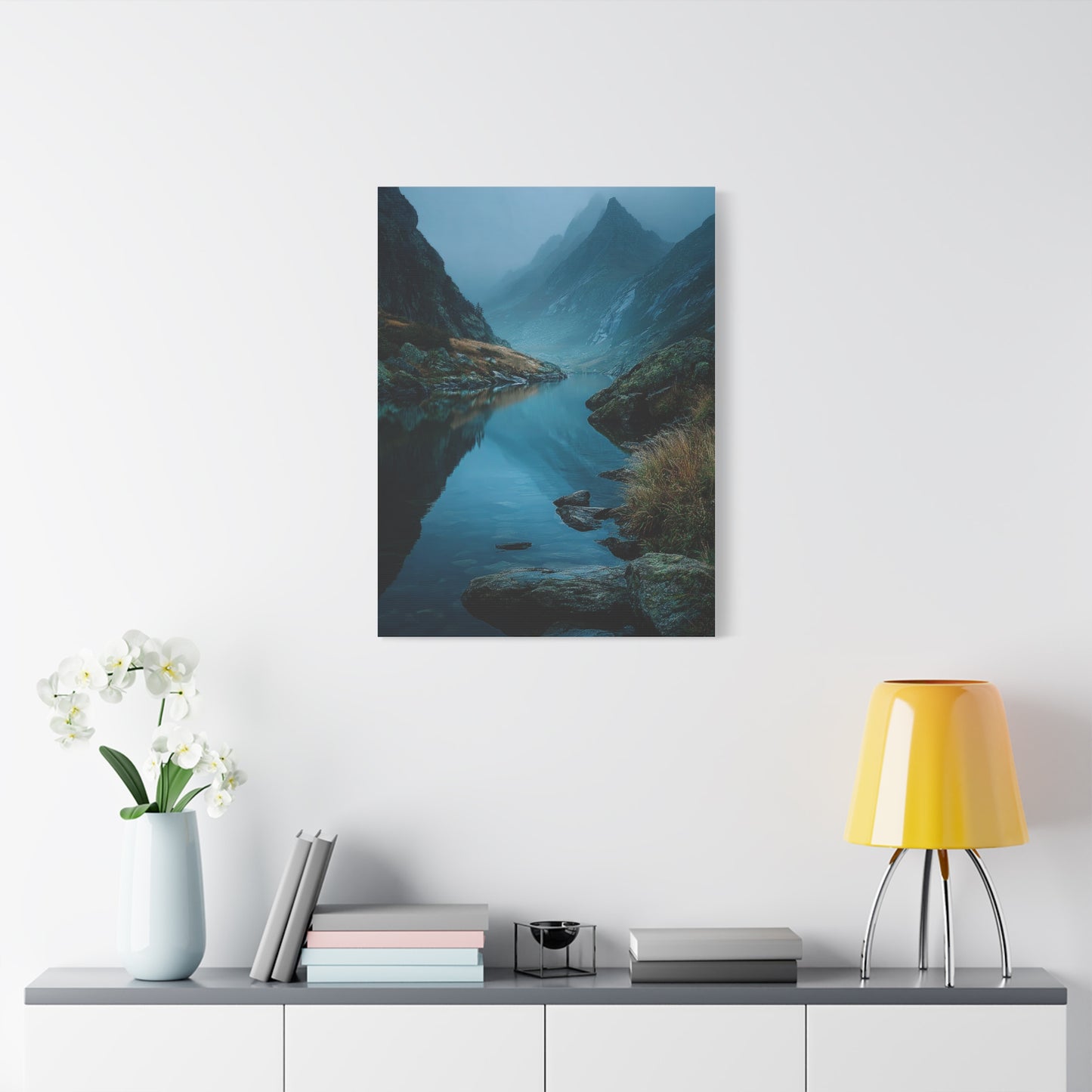 Misty Mountain Reflection Wall Art & Canvas Print