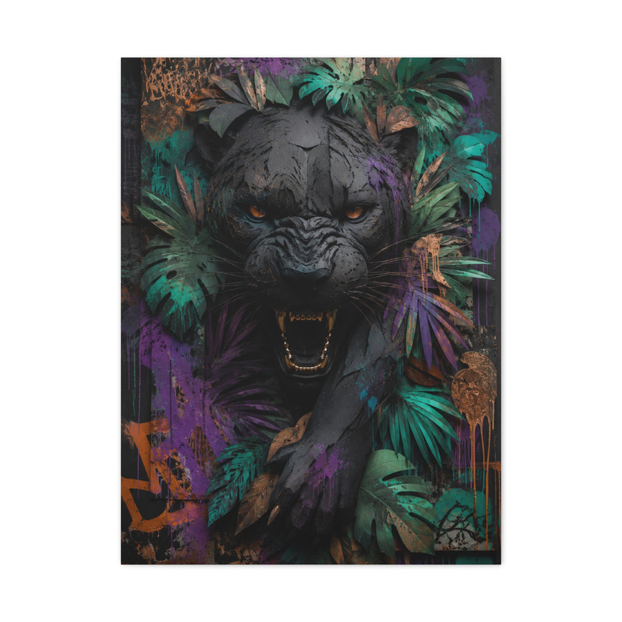 Wild Panther Graffiti Fusion Street Wall Art & Canvas Print