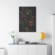 Dark Botanical Hibiscus Jungle Tropical Wall Art & Canvas Print