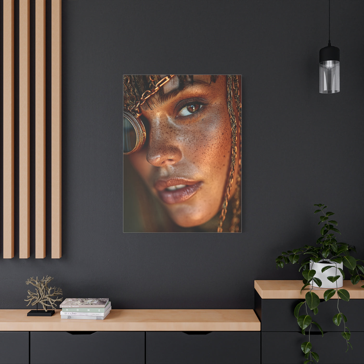 Copper Monocle Freckled Portrait Wall Art & Canvas Print