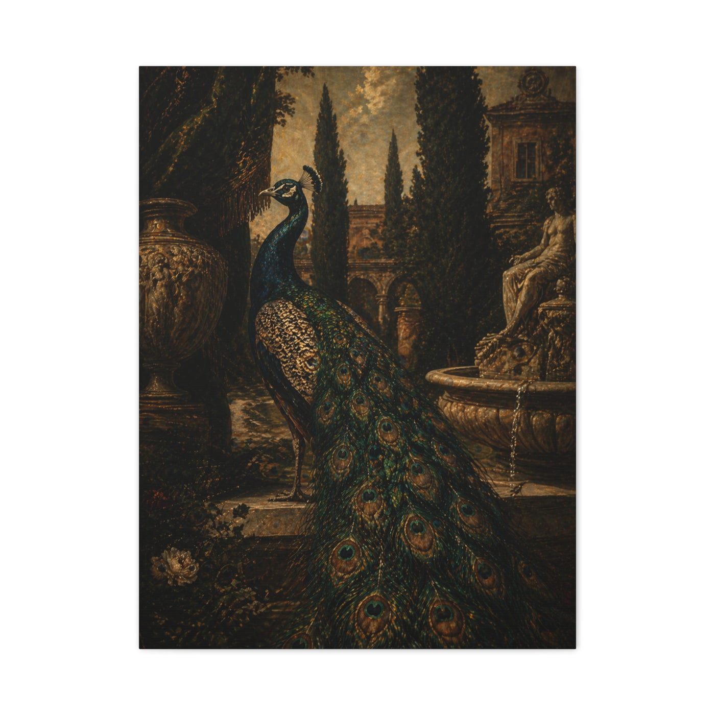 Renaissance Garden Peacock Wall Art & Canvas Print