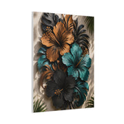 Metal Hibiscus Botanical Sculpture Tropical Wall Art & Canvas Print