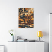 Playful Retro Cats Lounge Scene Wall Art & Canvas Print