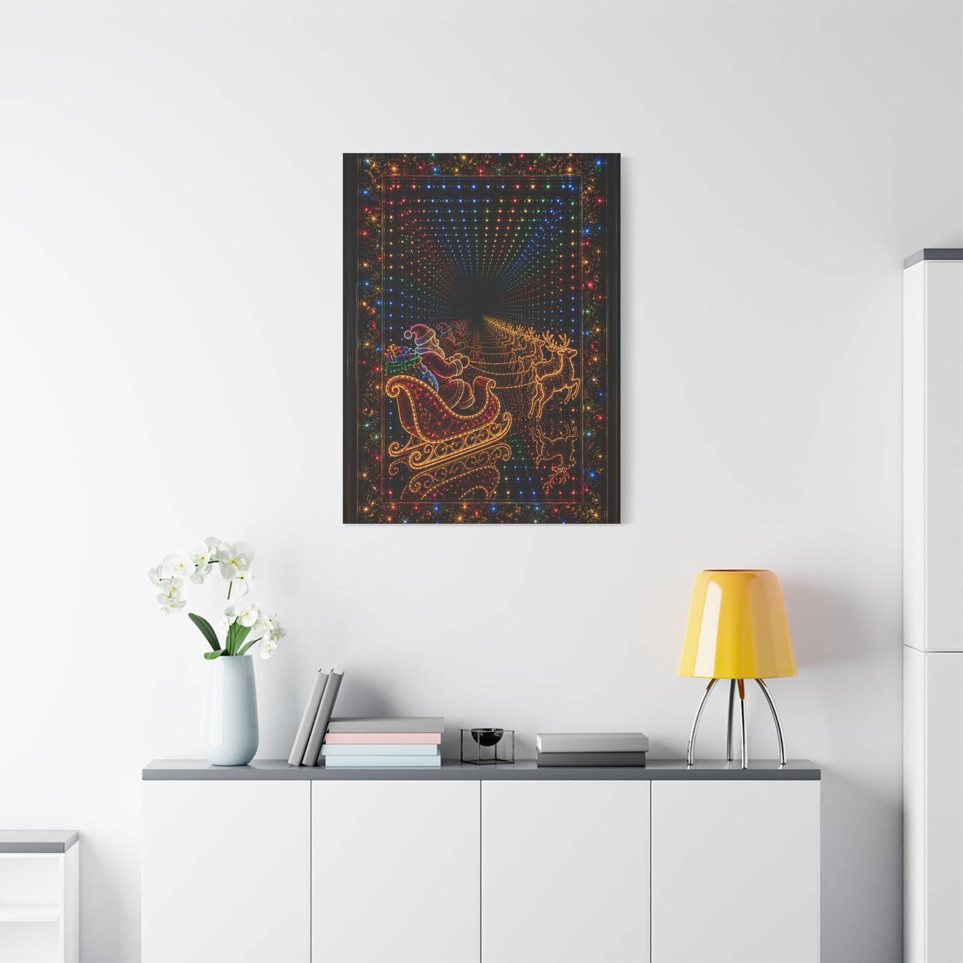 Infinity Tunnel Santa Sleigh Wall Art & Canvas Print