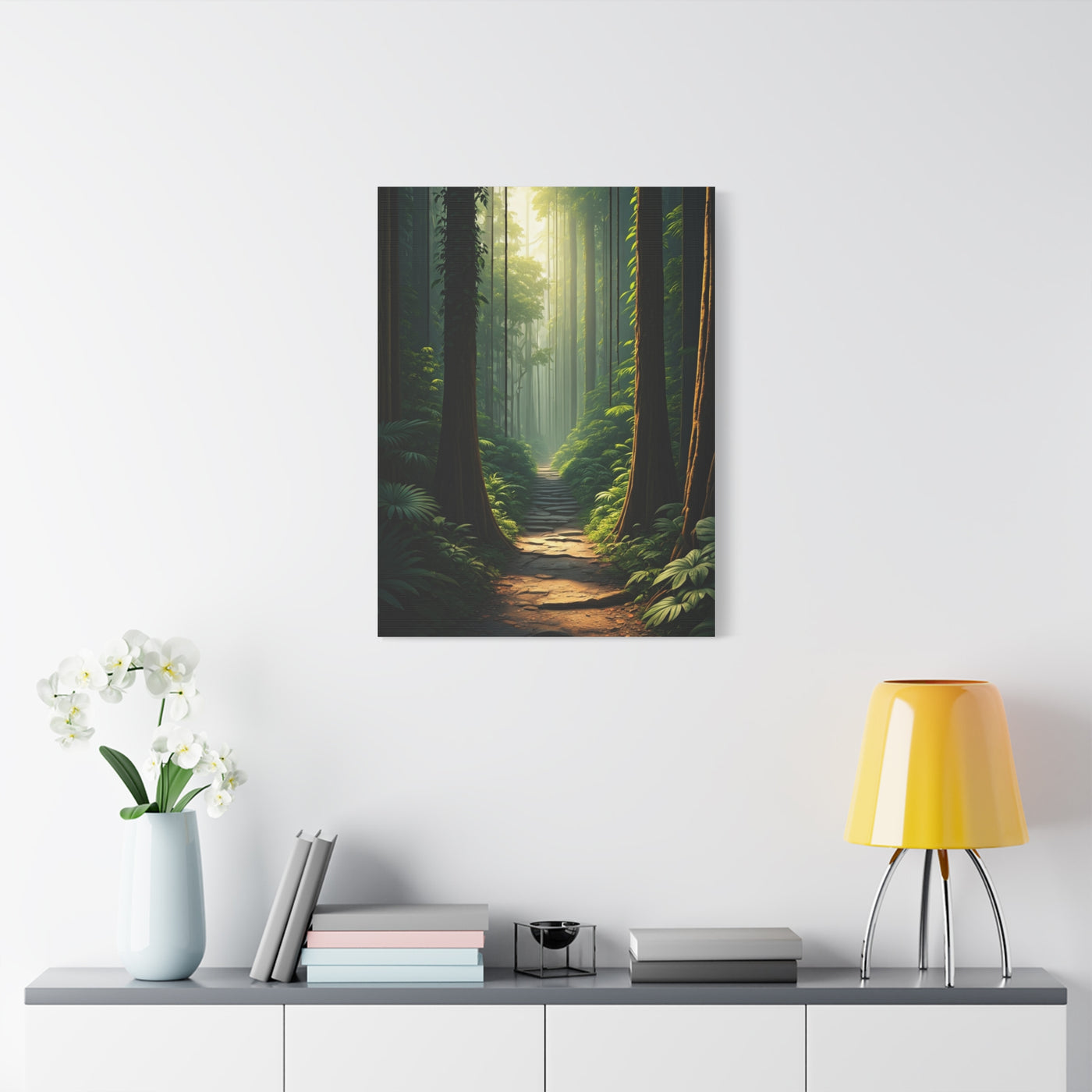 Misty Woodland Path Serenity Wall Art & Canvas Prints