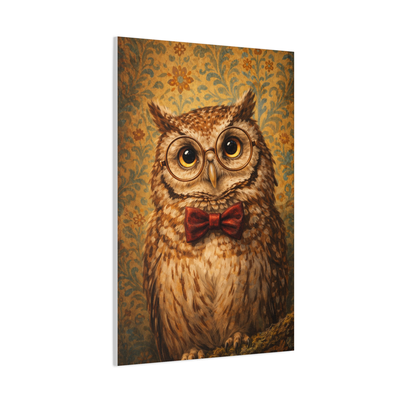 Whimsical Scholar Owl Portrait Wall Art & Canvas Print