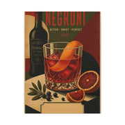 Vintage Negroni Cocktail Poster Wall Art & Canvas Print
