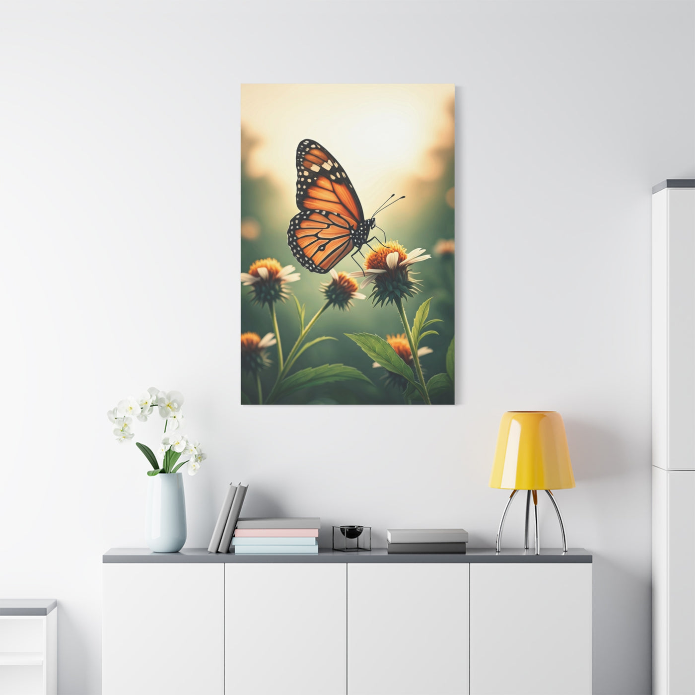 Monarch Butterfly On Wildflower Bloom Wall Art & Canvas Prints