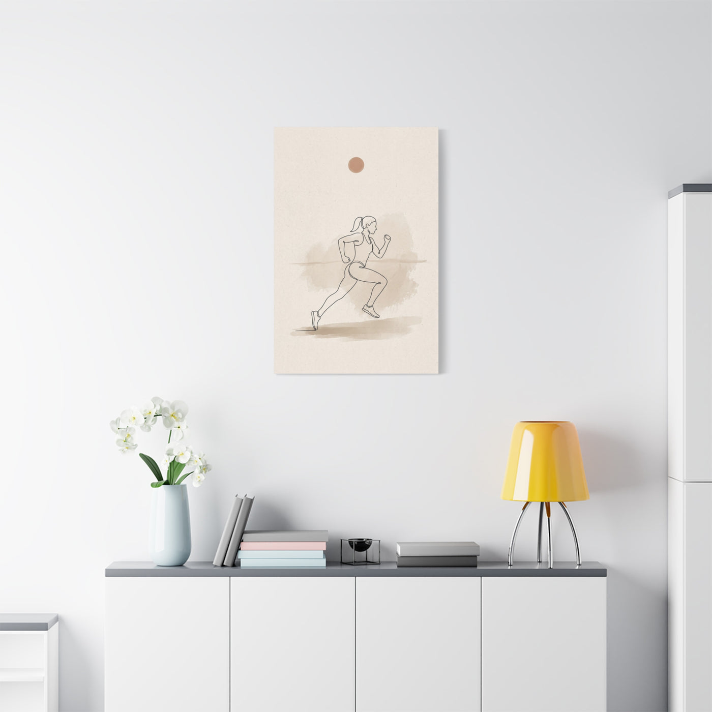 Minimal Marathon Runner Sports Wall Art & Canvas Print