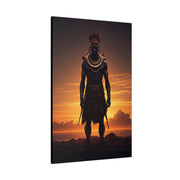 Sunset Warrior Silhouette Wall Art & Canvas Prints