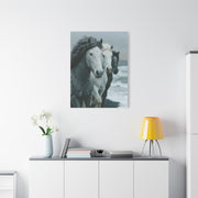 Coastal Wild Horses Storm Run Wall Art & Canvas Print