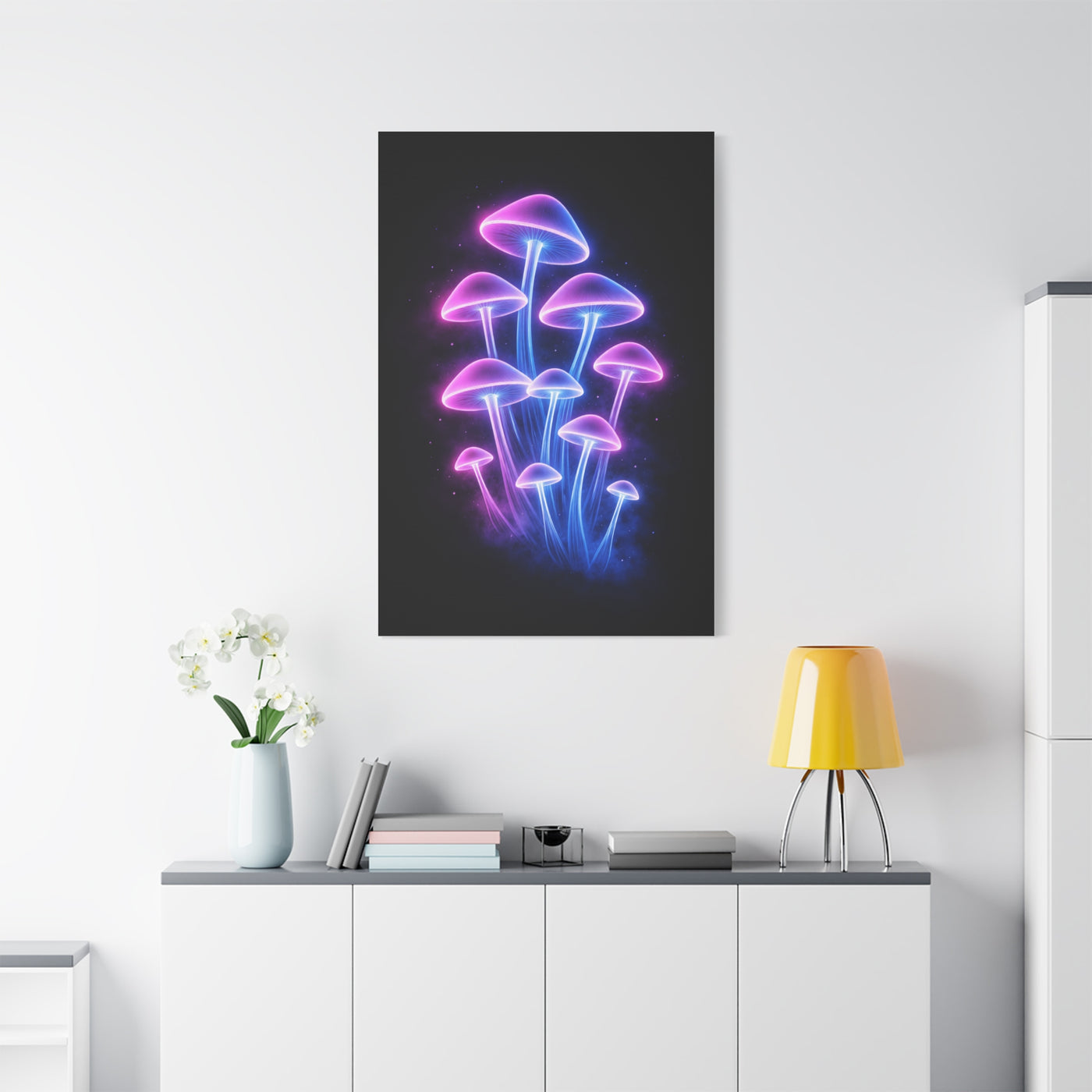 Magic Mushroom LED Art Aesthetic Wall Art & Canvas Print