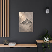 Minimalist Metal-Line Mountain Concept Wall Art & Canvas Print