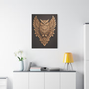 Ornate Symmetrical Owl Mandala Wall Art & Canvas Print