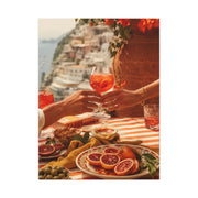 Mediterranean Aperitivo Romance Scene Wall Art & Canvas Print