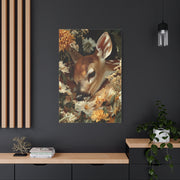 Floral Garland Deer Portrait Wall Art & Canvas Print