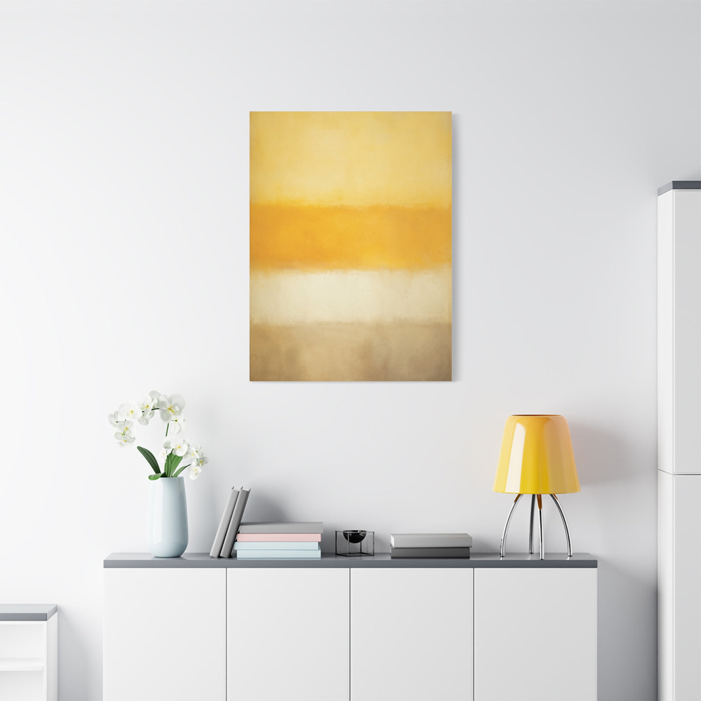 Minimal Color Field Golden Horizon Wall Art & Canvas Print