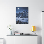 Moonlit Himalayan Peaks & Stupa Wall Art & Canvas Print