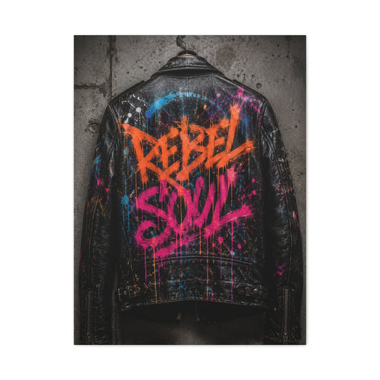 Rebel Soul Leather Graffiti Street Wall Art & Canvas Print
