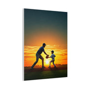 Father and Child Baseball Sunset Moment Wall Art & Canvas Prints