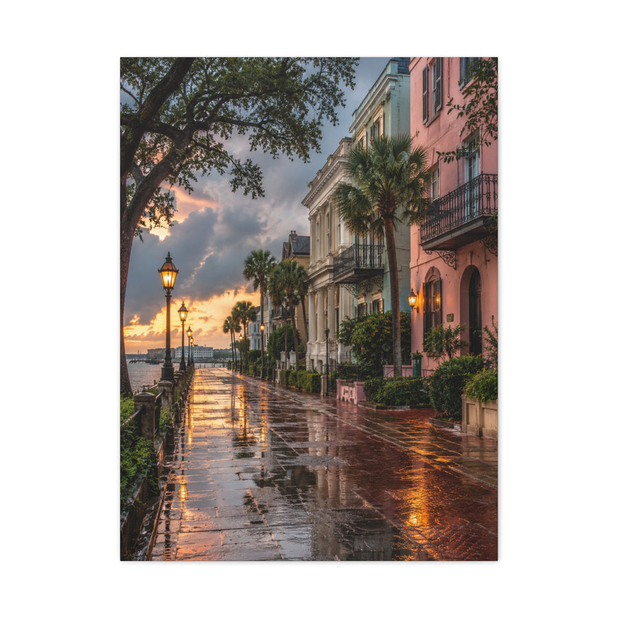 Charleston Battery District After Rain Wall Art & Canvas Print