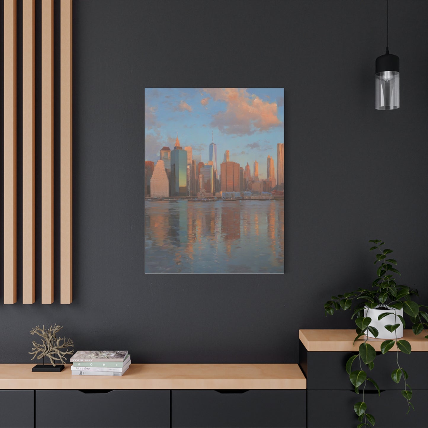 New York Skyline Morning Reflection Wall Art & Canvas Print