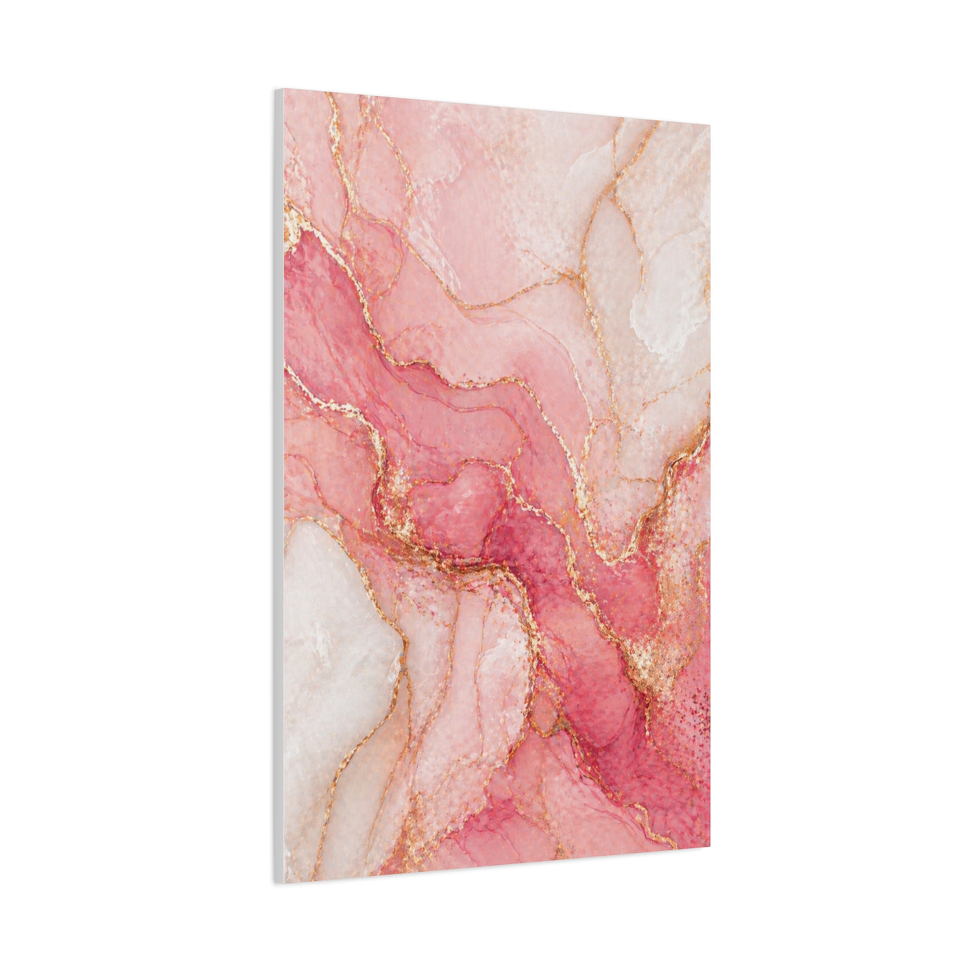 Pink and Gold Marble Flow Wall Art & Canvas Print