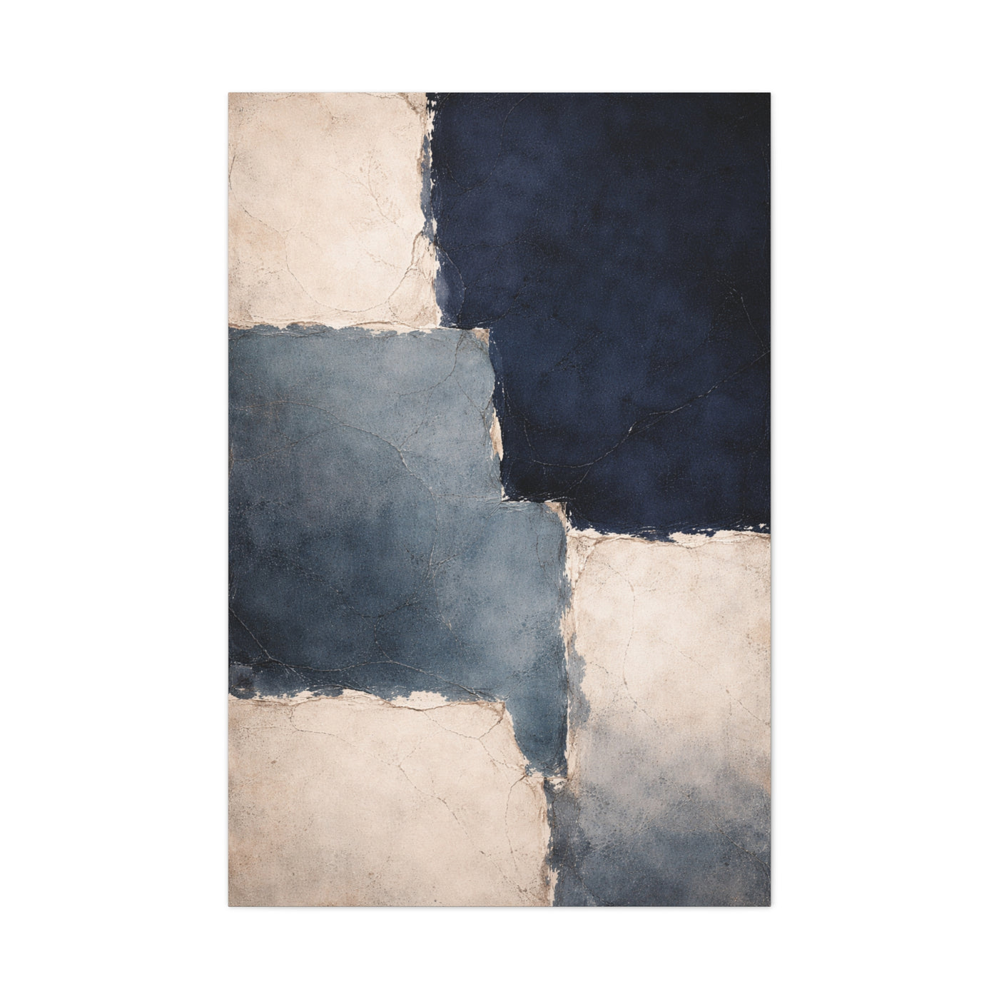 Navy and Stone Color Block Composition Wall Art & Canvas Print