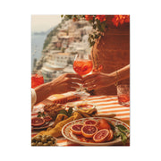 Mediterranean Aperitivo Romance Scene Wall Art & Canvas Print