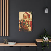 Vintage Americana Santa with Presents Wall Art & Canvas Print
