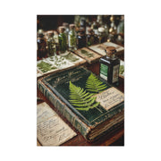 Green Antique Fern Herbarium Study Wall Art & Canvas Print